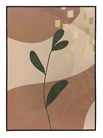 Shop365 Yapraklar ve Şekiller Modern Tablo Çerçeveli P-001191