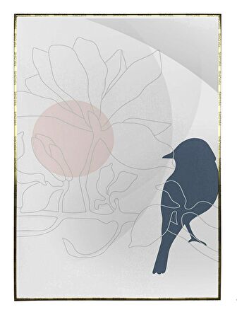 Shop365 Yapraklar ve Şekiller Modern Tablo Çerçeveli P-001204