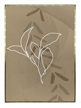 Shop365 Bitki ve Şekiller Çizgiler Modern Tablo Çerçeveli P-001244