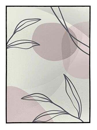 Shop365 Yapraklar ve Şekiller Modern Tablo Çerçeveli P-001252