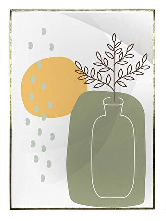 Shop365 Çiçekler ve Şekiller Dekoratif Pastel Renkler Modern Tablo Çerçeveli P-001259