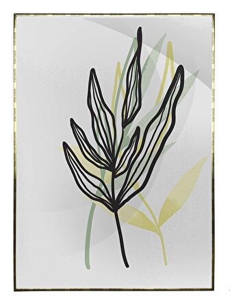 Shop365 Yapraklar ve Şekiller Modern Tablo Çerçeveli P-001280