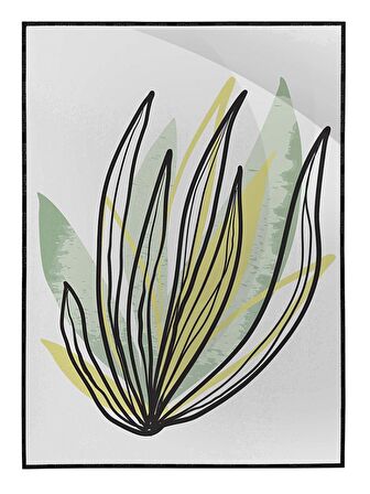 Shop365 Yapraklar ve Şekiller Modern Tablo Çerçeveli P-001285