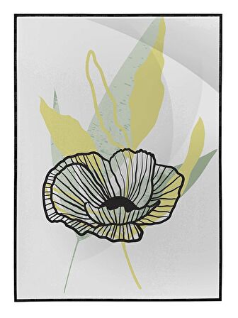 Shop365 Yapraklar ve Şekiller Modern Tablo Çerçeveli P-001286