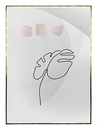 Shop365 Yapraklar ve Şekiller Modern Tablo Çerçeveli P-001316