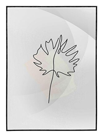 Shop365 Yapraklar ve Şekiller Modern Tablo Çerçeveli P-001318