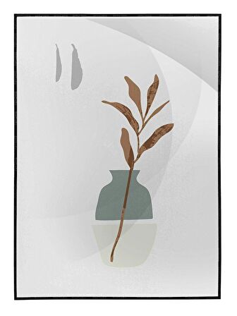 Shop365 Saksıda Bitkiler İllüstrasyon Modern Tablo Çerçeveli P-001320