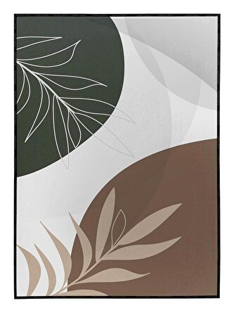 Shop365 Yapraklar ve Şekiller Modern Tablo Çerçeveli P-001487