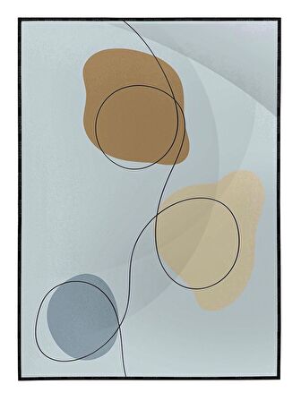 Shop365 Yapraklar ve Şekiller Modern Tablo Çerçeveli P-001559