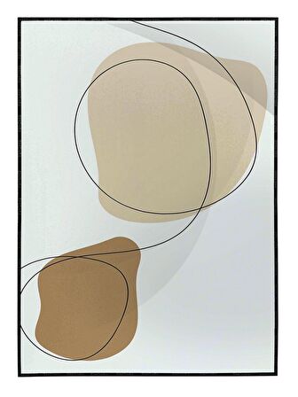 Shop365 Yapraklar ve Şekiller Modern Tablo Çerçeveli P-001562