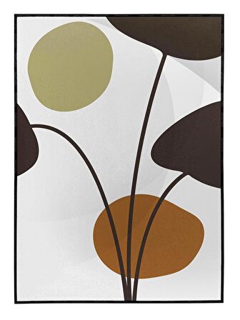 Shop365 Yapraklar ve Şekiller Modern Tablo Çerçeveli P-001565