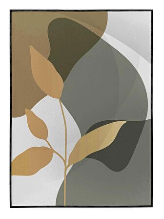 Shop365 Yapraklar Karışık Renkler İllüstrasyon Modern Tablo Çerçeveli P-001593