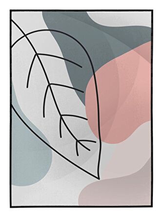 Shop365 Yapraklar ve Şekiller Modern Tablo Çerçeveli P-001595