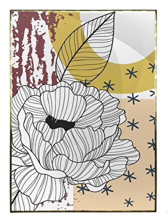 Shop365 Çiçekler Şekiller Modern Dekoratif Modern Tablo Çerçeveli P-001629