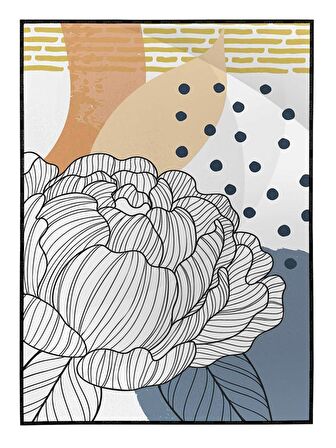 Shop365 Çiçekler Şekiller Modern Dekoratif Modern Tablo Çerçeveli P-001630