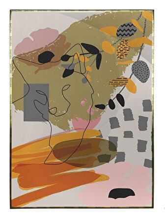 Shop365 Hayvanlar Şekiller Pastel Renkler Dekoratif Modern Tablo Çerçeveli P-001641