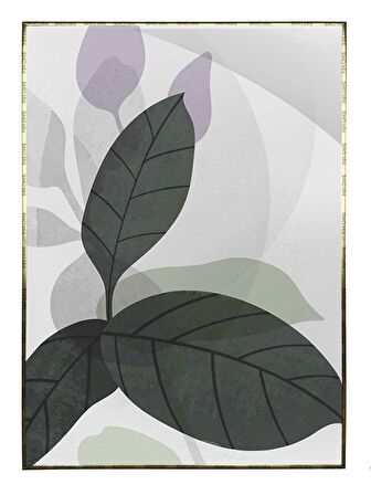 Shop365 Bitki Yapraklar ve Şekiller Modern Tablo Çerçeveli P-001675