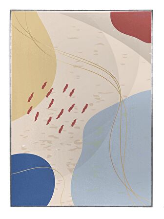 Shop365 Çiçekler ve Yapraklar Karışık Renkler İllüstrasyon Modern Tablo Çerçeveli P-001680