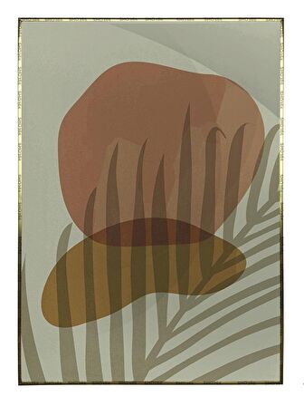 Shop365 Palmiye Yaprakları Pastel Renkler Modern Tablo Çerçeveli P-001687