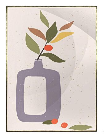 Shop365 Vazolar Çiçekler Meyveler Pastel Renkler Modern Tablo Çerçeveli P-001752