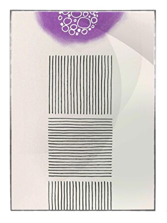 Shop365 Şekiller Krem Mor Siyah Renkler Modern Tablo Çerçeveli P-001825