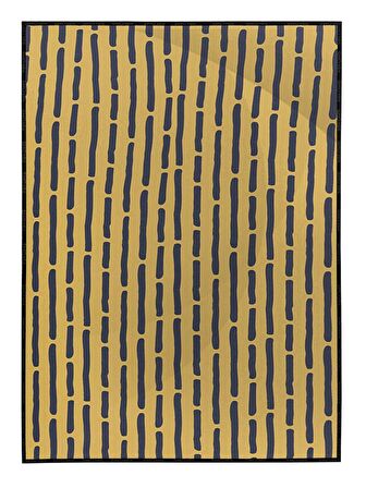 Shop365 Çizgiler Sarı Tonlar Modern Tablo Çerçeveli P-001840