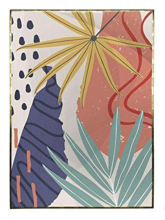 Shop365 Doğa Bitki Karışık Renkler Modern Tablo Çerçeveli P-001841