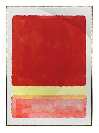 Shop365 Fırça Darbeleri Kırmızı Turuncu Renkler Modern Tablo Çerçeveli P-001859