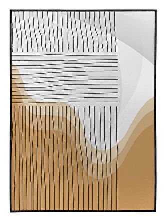 Shop365 Şekiller ve Çizgiler Karışık Renkler Modern Dekoratif Tablo Çerçeveli P-001875