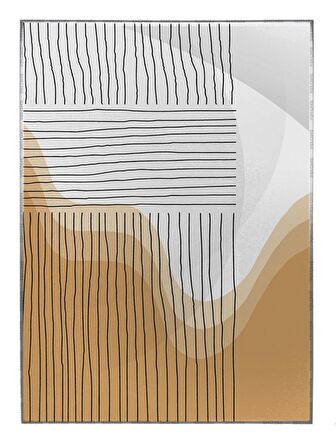 Shop365 Şekiller ve Çizgiler Karışık Renkler Modern Dekoratif Tablo Çerçeveli P-001875