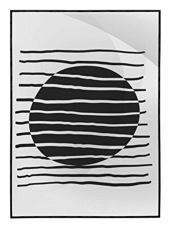 Shop365 Şekiller Çizgiler Gri Siyah Renkler Modern Tablo Çerçeveli P-001896