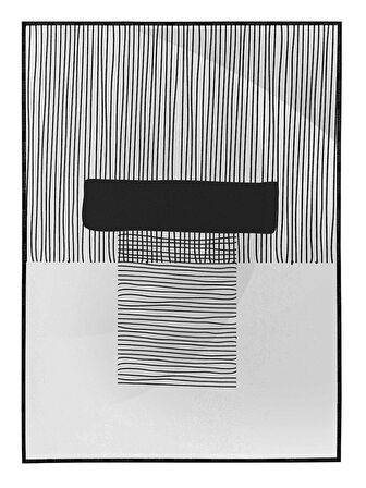 Shop365 Şekiller ve Çizgiler Mavi Gri Siyah Renkler Modern Tablo Çerçeveli P-001905