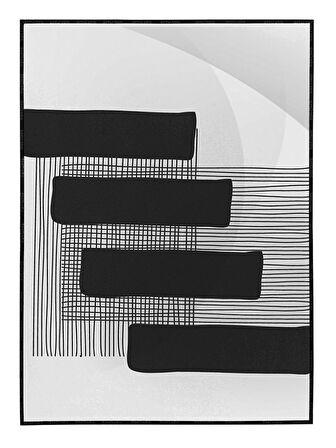 Shop365 Şekiller ve Çizgiler Mavi Gri Siyah Renkler Modern Tablo Çerçeveli P-001908