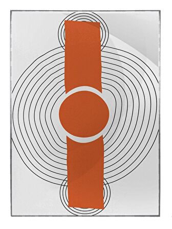 Shop365 Şekiller ve Çizgiler Turuncu Gri Siyah Renkler Modern Tablo Çerçeveli P-001910