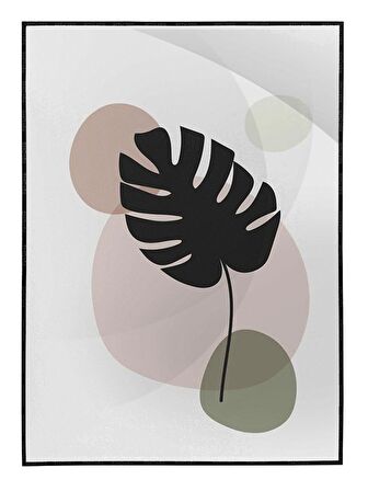 Shop365 Bitki Yapraklar ve Şekiller Modern Tablo Çerçeveli P-001918