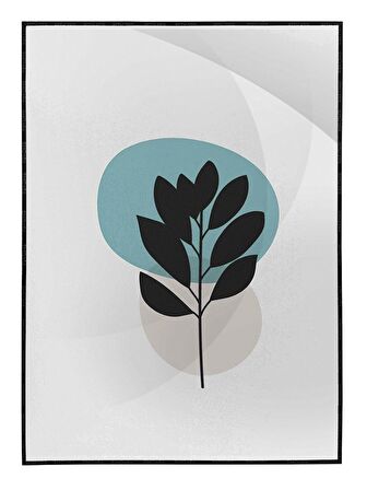 Shop365 Bitki Yapraklar ve Şekiller Modern Tablo Çerçeveli P-001928