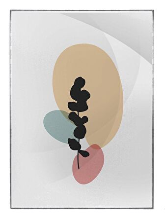 Shop365 Bitki Yapraklar ve Şekiller Modern Tablo Çerçeveli P-001936