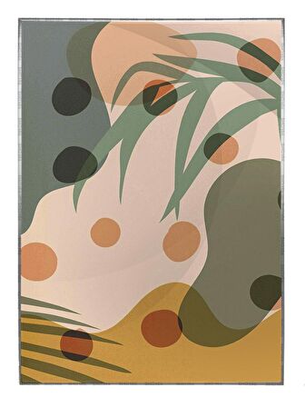 Shop365 Tropikal Çizim Tasarım Modern Tablo Çerçeveli P-001952