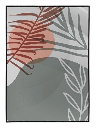 Shop365 Tropikal Çizim Tasarım Modern Tablo Çerçeveli P-001959