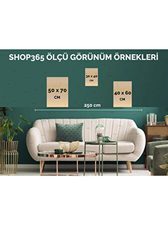 Shop365 Tropikal Çizim Tasarım Modern Tablo Çerçeveli P-001959