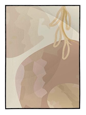 Shop365 Bitki Yapraklar ve Şekiller Modern Tablo Çerçeveli P-001970