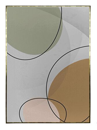 Shop365 Bitki Yapraklar ve Şekiller Modern Tablo Çerçeveli P-001976