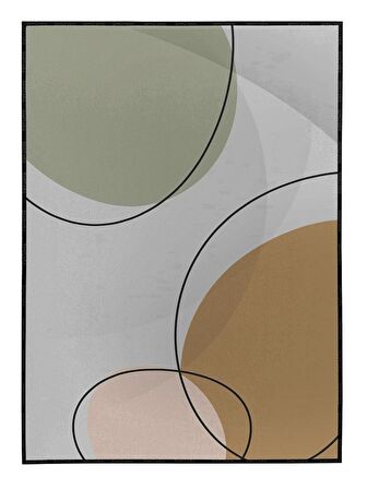Shop365 Bitki Yapraklar ve Şekiller Modern Tablo Çerçeveli P-001976