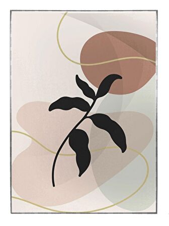 Shop365 Bitki Yapraklar ve Şekiller Modern Tablo Çerçeveli P-002017