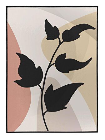 Shop365 Bitki Yapraklar ve Şekiller Modern Tablo Çerçeveli P-002020