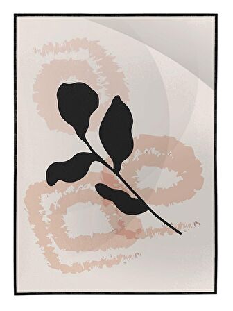 Shop365 Bitki Yapraklar ve Şekiller Modern Tablo Çerçeveli P-002027