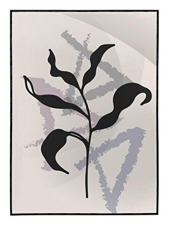 Shop365 Bitki Yapraklar ve Şekiller Modern Tablo Çerçeveli P-002029