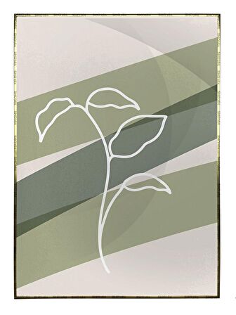 Shop365 Bitki Yapraklar ve Şekiller Modern Tablo Çerçeveli P-002030