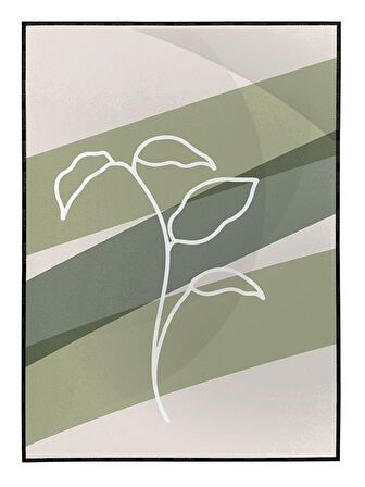 Shop365 Bitki Yapraklar ve Şekiller Modern Tablo Çerçeveli P-002030