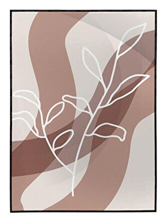 Shop365 Bitki Yapraklar ve Şekiller Modern Tablo Çerçeveli P-002033